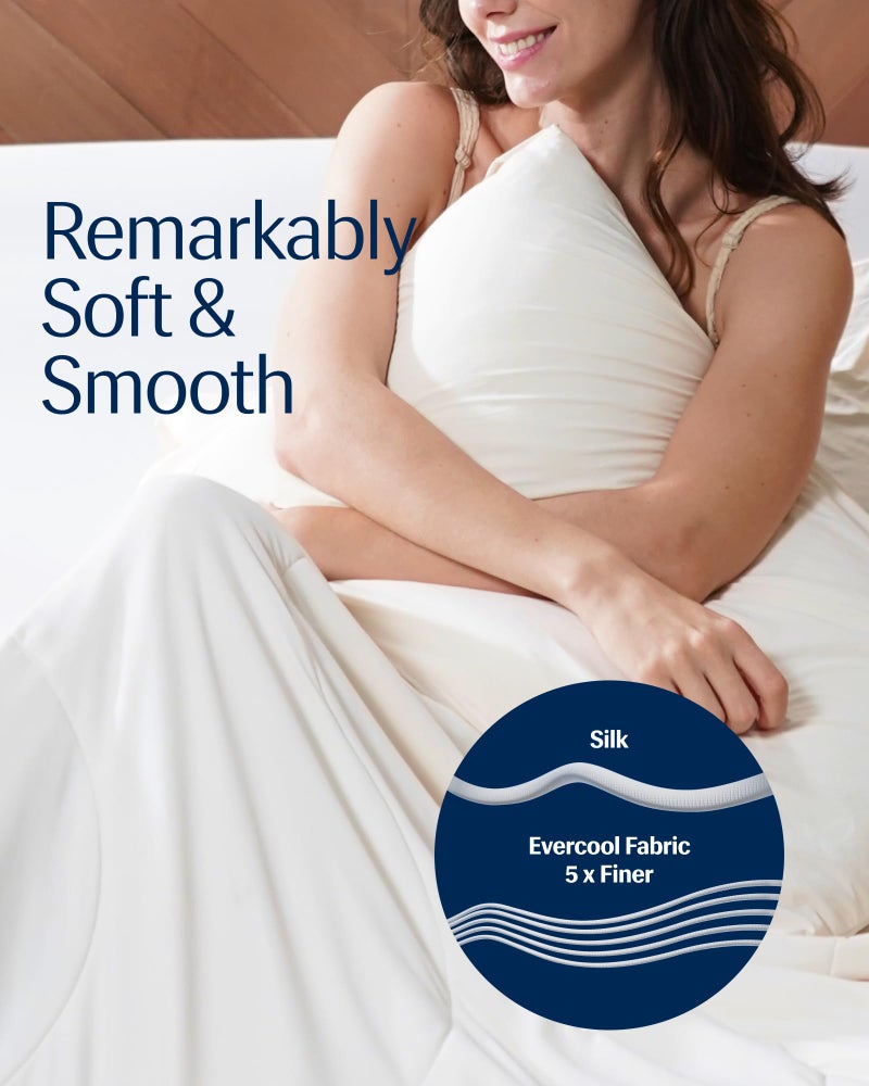 REST Evercool+ Starter Sheet Set, Full Size, White, Breathable Bed Sheet for Hot Sleeper and Night Sweats, with Pillowcases, Ionic+ Self-Cleaning Silver Yarn for Sensitive Skin, 3PCS No Flat Sheet - Image 3